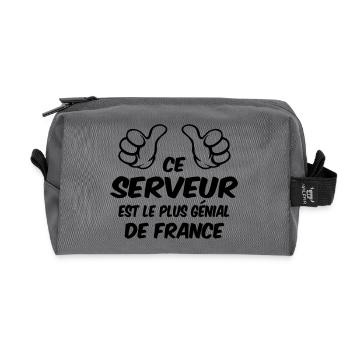 MEILLEUR SERVEUR - Trousse de toilette en tissu recyclé - anthracite - Devant