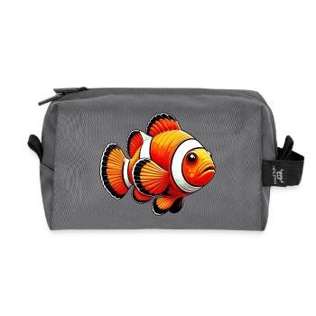 Clownfish - Recycled Toiletry Zip Bag - anthracite - Front
