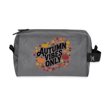 Autumn Vibes only Pumpkin Motif - Recycled Toiletry Zip Bag - anthracite - Front