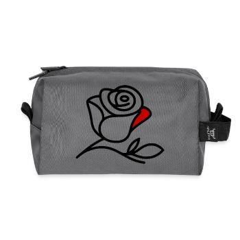 Minimalist Rose - Recycled Toiletry Zip Bag - anthracite - Front