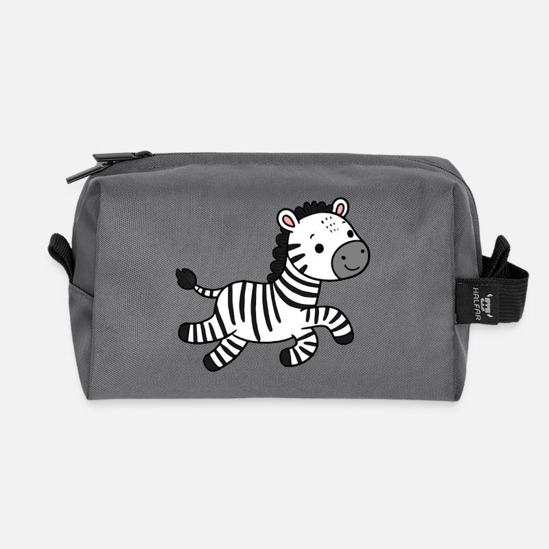 Zebra - Recycelte Kulturtasche - Anthrazit