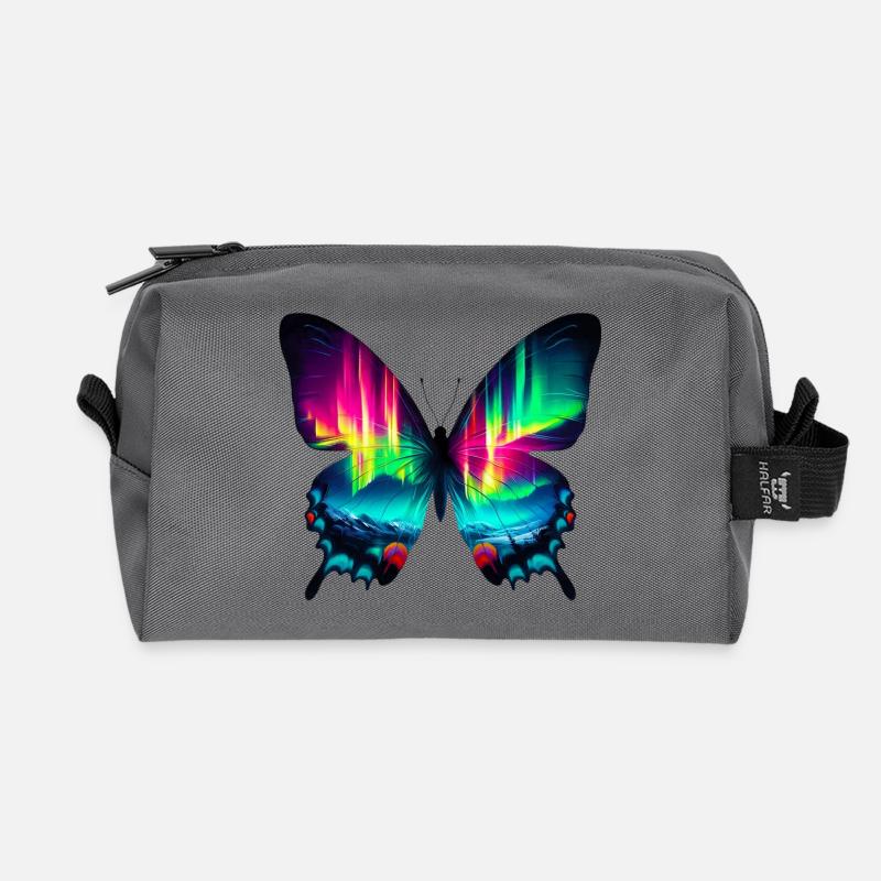 Schmetterling - Recycelte Kulturtasche - Anthrazit