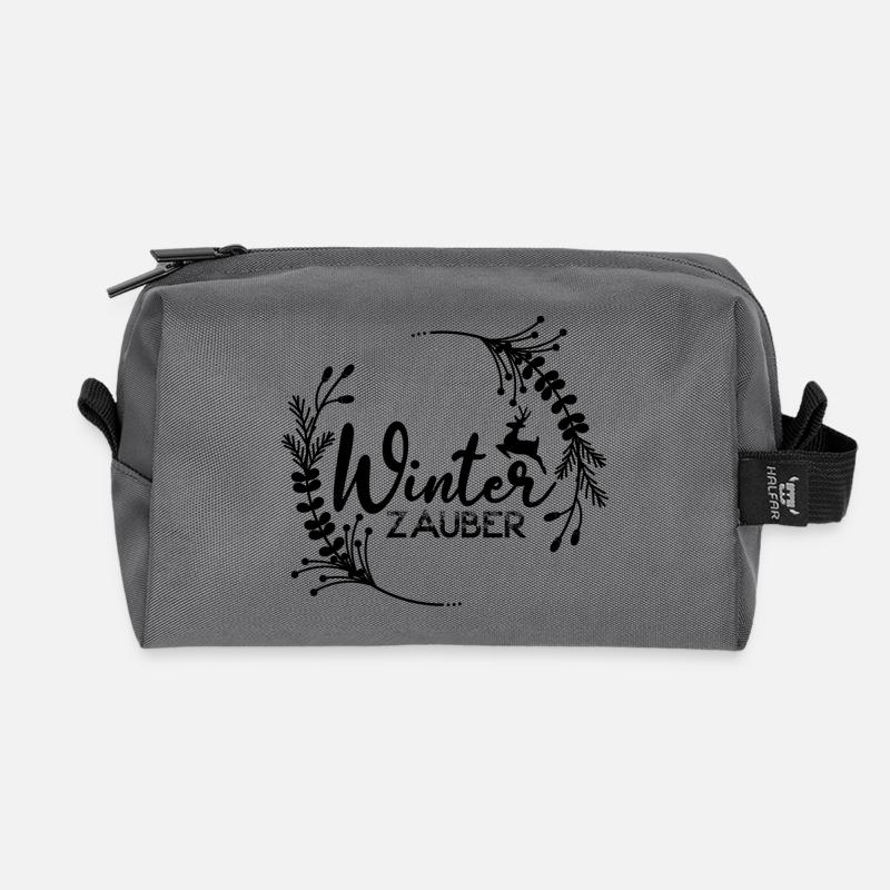 Winter Zauber - Recycelte Kulturtasche - Anthrazit