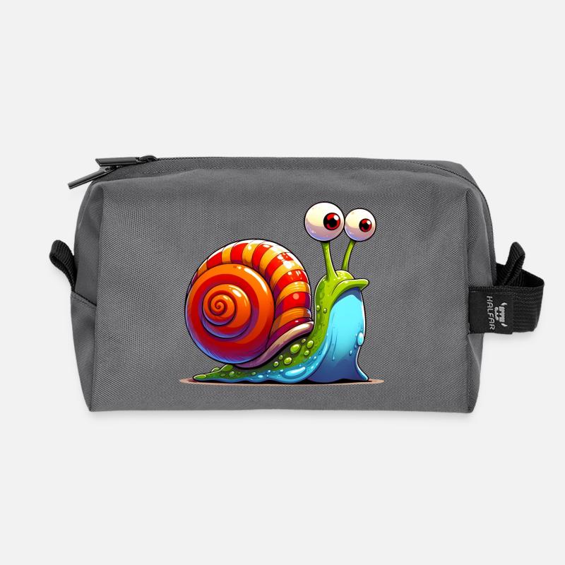 Schnecke - Recycelte Kulturtasche - Anthrazit