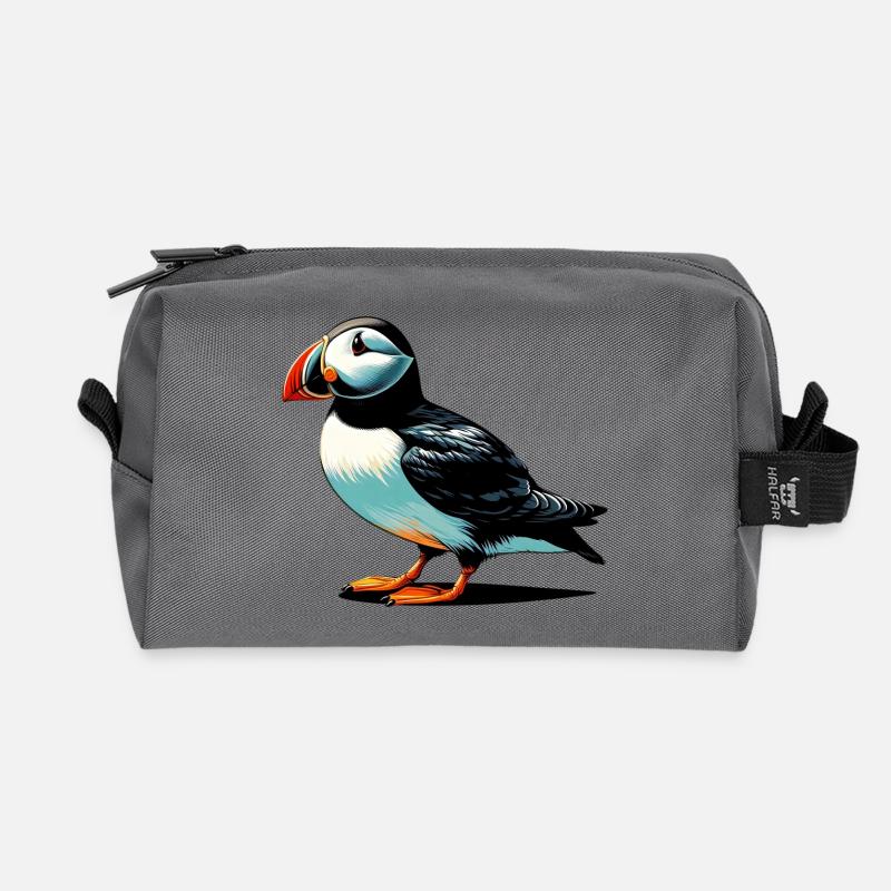 Papageitaucher - Recycelte Kulturtasche - Anthrazit