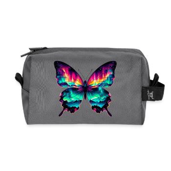 Schmetterling - Recycelte Kulturtasche - Anthrazit - Vorne