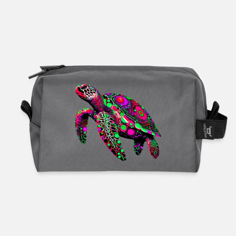 Schildkröte - Recycelte Kulturtasche - Anthrazit