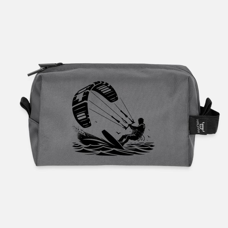 Kitesurfen Kitesurfer Kiteboard - Recycelte Kulturtasche - Anthrazit