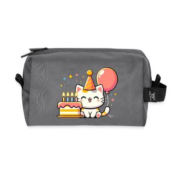 Cat Kid Celebrating Birthday - Recycelte Kulturtasche - Anthrazit - Vorne