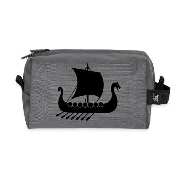 Navire viking - Trousse de toilette en tissu recyclé - anthracite - Devant