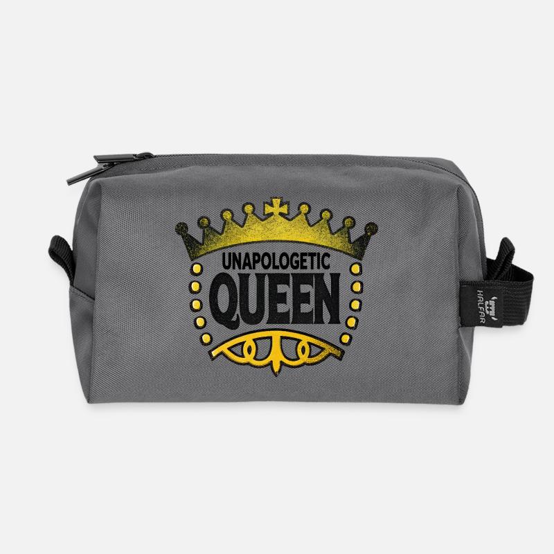 Unapologetic Queen - Recycled Toiletry Zip Bag - anthracite