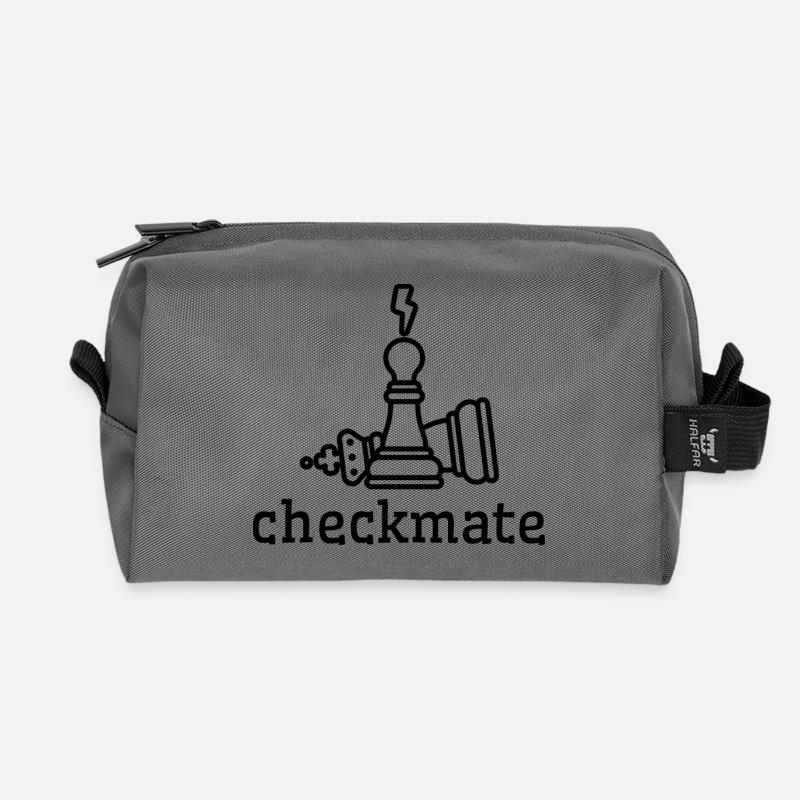 Checkmate to win - Recycled Toiletry Zip Bag - anthracite