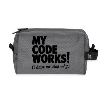 Mein Code funktioniert! (Ich habe keine Ahnung, warum) - Recycelte Kulturtasche - Anthrazit - Vorne