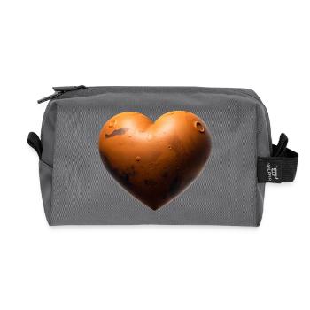 MARS LOVER - peace & love - Trousse de toilette en tissu recyclé - anthracite - Devant