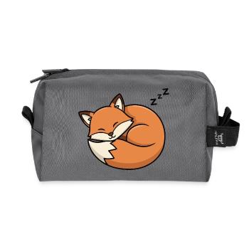 Schlafender Fuchs Cartoon - Recycelte Kulturtasche - Anthrazit - Vorne