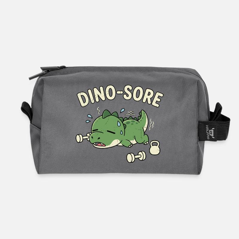 Dino-Quatsch Süßes Fitnessstudio Workout Wunder Dinosaurier - Recycelte Kulturtasche - Anthrazit