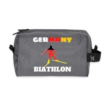 Silhouette biathlète avec drapeau Allemand - Trousse de toilette en tissu recyclé - anthracite - Devant
