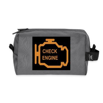 Check Engine Icon in Orange - Recycled Toiletry Zip Bag - anthracite - Front