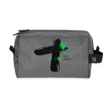 Protégez votre énergie - Conception de pleine conscience - Trousse de toilette en tissu recyclé - anthracite - Devant