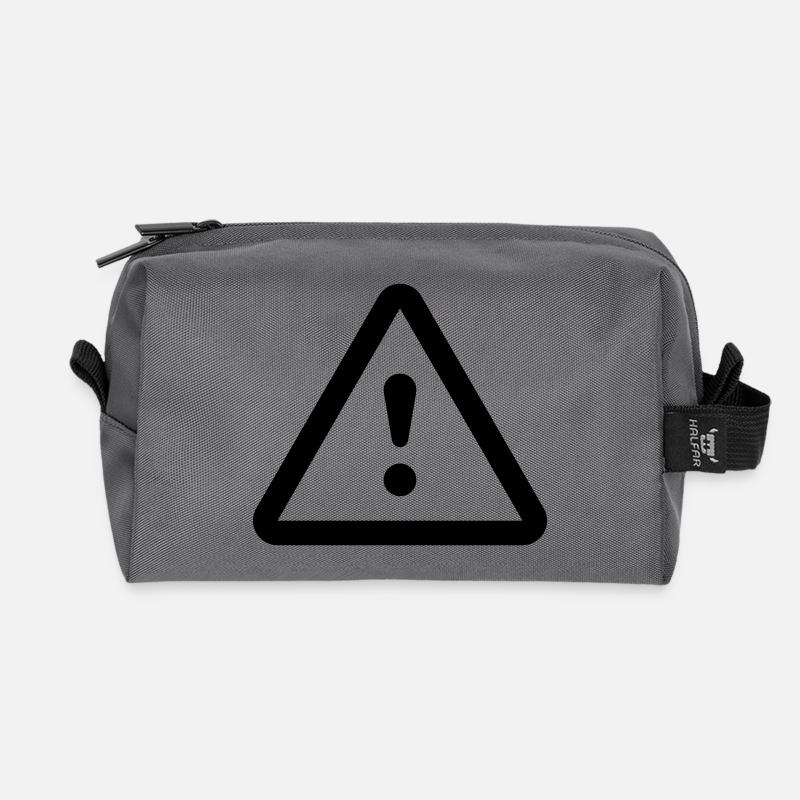 Danger Attention Danger - Recycled Toiletry Zip Bag - anthracite