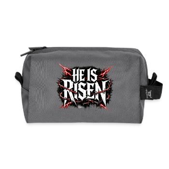 He is risen - Recycelte Kulturtasche - Anthrazit - Vorne