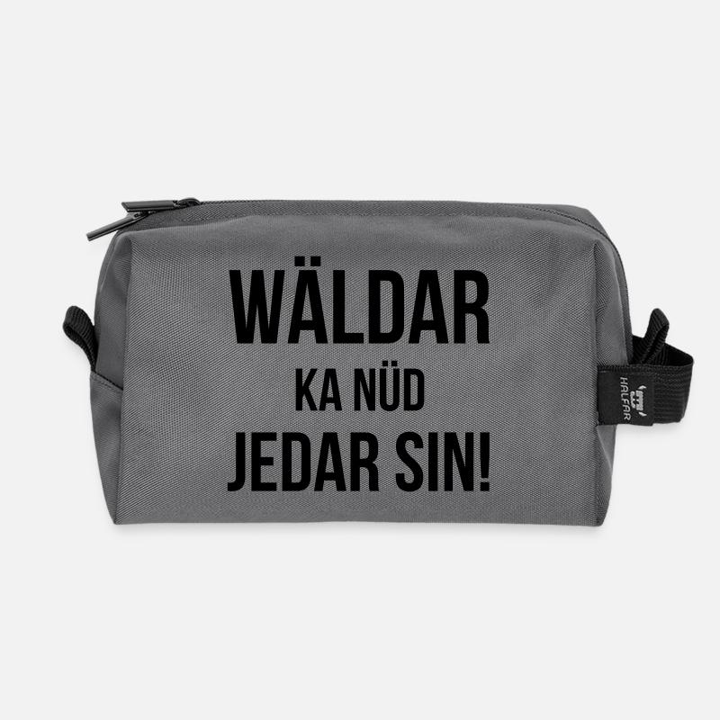 Wäldar ka nüd jedar sin! - Recycled Toiletry Zip Bag - anthracite