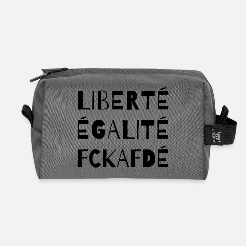 Liberté Égalité FCKAFD Statement Design - Recycelte Kulturtasche - Anthrazit