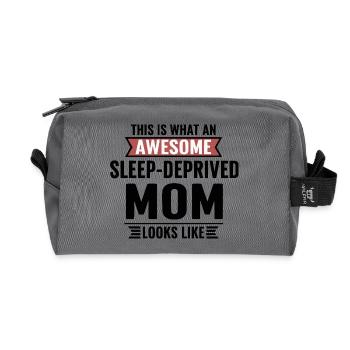 This Is What An Awesome Sleep-Deprived Mom Looks L - Recycled Toiletry Zip Bag - anthracite - Front