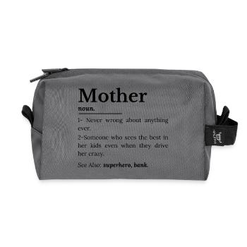 mother definition - Recycled Toiletry Zip Bag - anthracite - Front