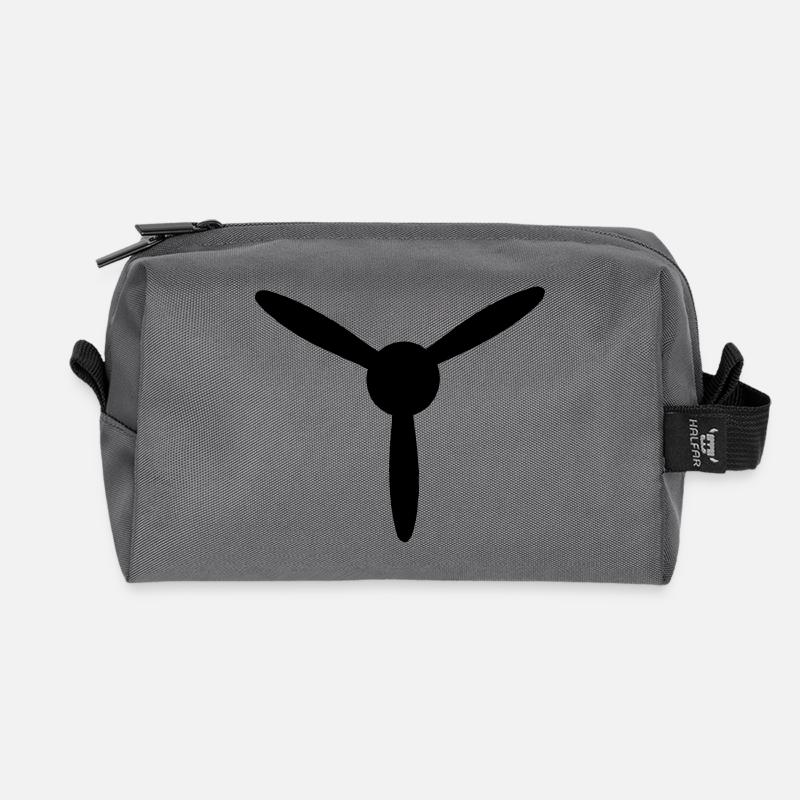 3 blade propeller 1 colour - Recycled Toiletry Zip Bag - anthracite