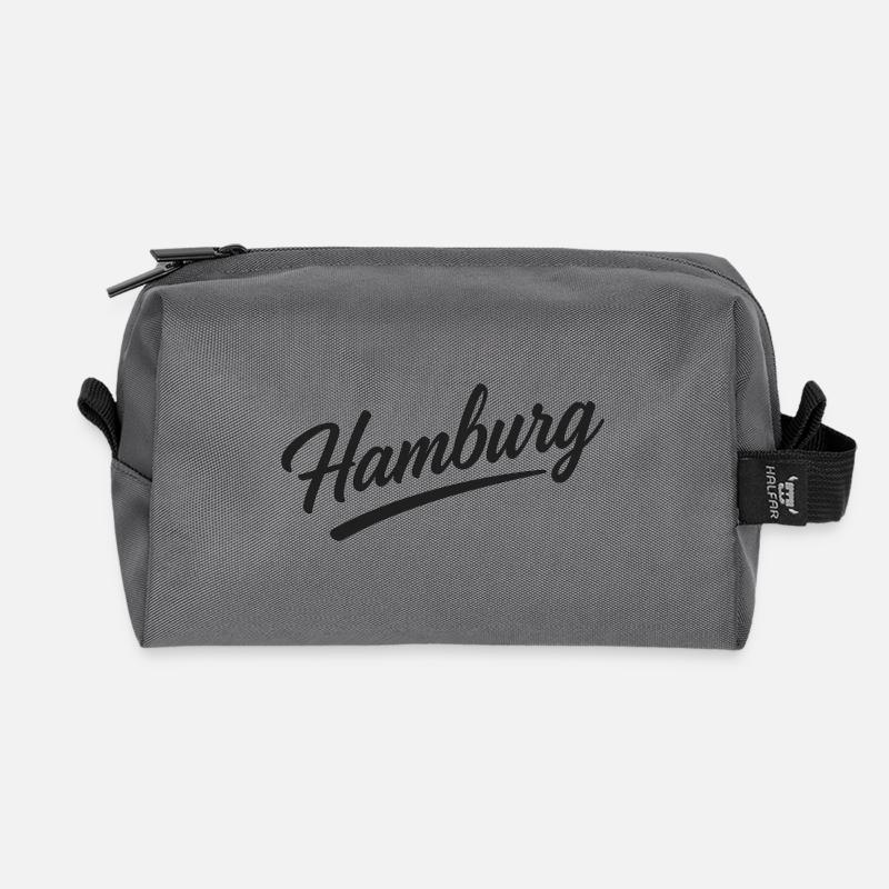 Hamburg Script City Design with Underline - Recycelte Kulturtasche - Anthrazit
