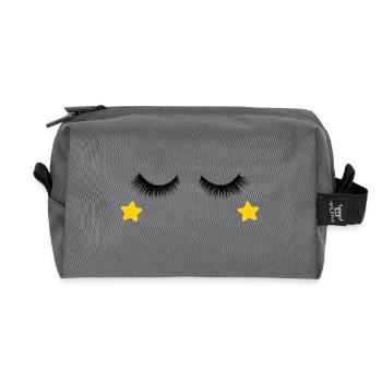 Eyelash Design - Recycled Toiletry Zip Bag - anthracite - Front