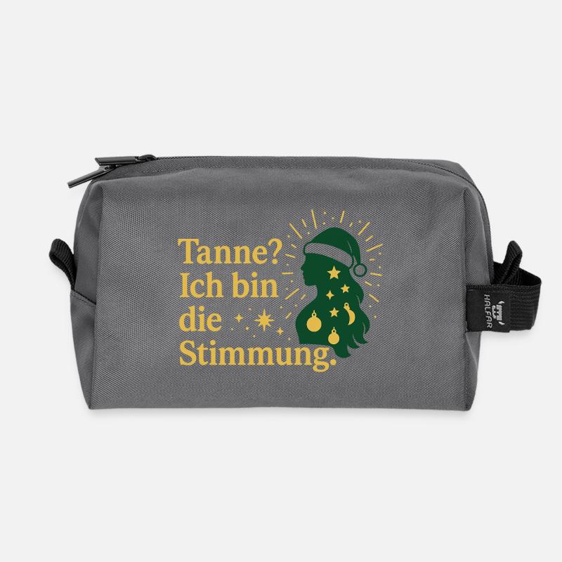 Tanne? Ich bin die Stimmung. - Recycelte Kulturtasche - Anthrazit