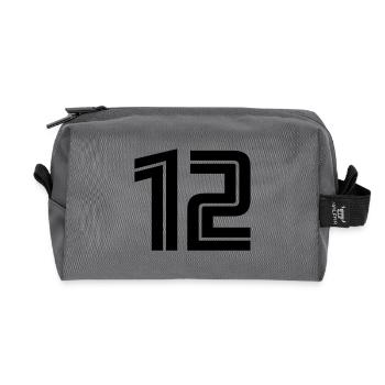12 - Recycled Toiletry Zip Bag - anthracite - Front