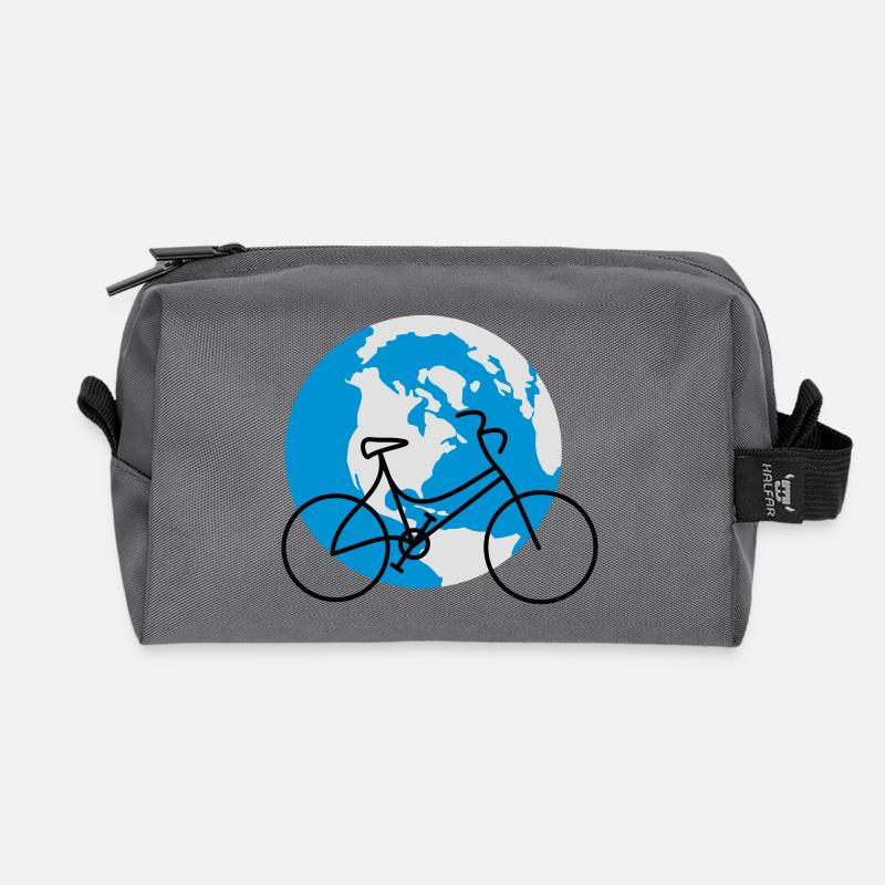 Erde mit Fahrrad - Recycelte Kulturtasche - Anthrazit