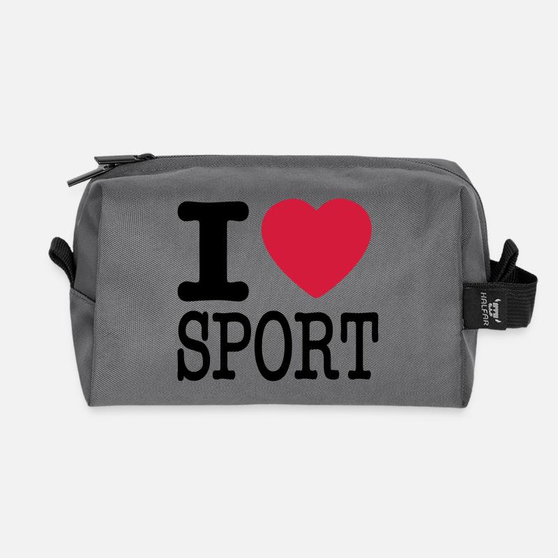 Ich liebe Sport - Recycelte Kulturtasche - Anthrazit