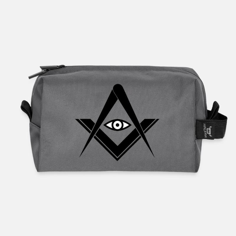 Freimaurer Symbol Tattoo Geschenk - Recycelte Kulturtasche - Anthrazit