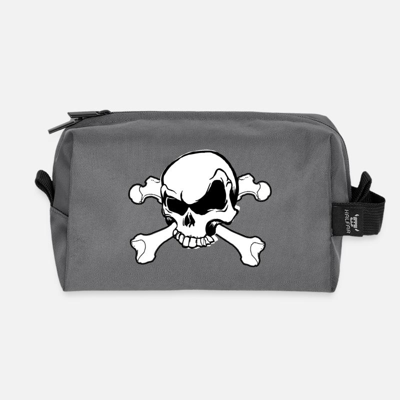 Schädel Totenkopf - Recycelte Kulturtasche - Anthrazit