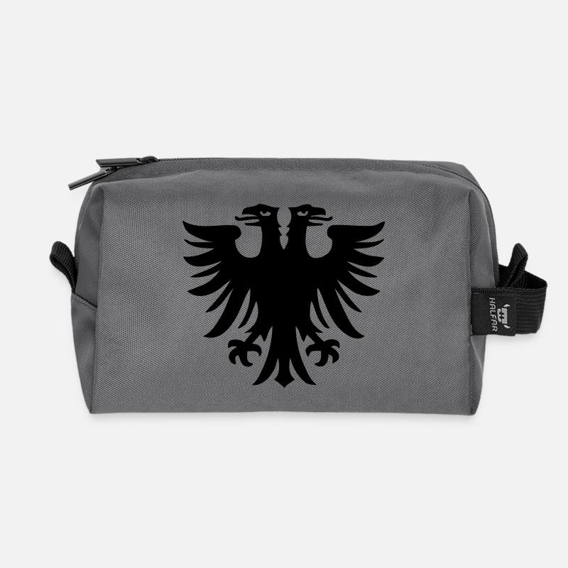 double-headed eagle - Recycled Toiletry Zip Bag - anthracite