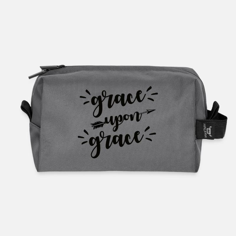 Grace upon grace N - Recycled Toiletry Zip Bag - anthracite