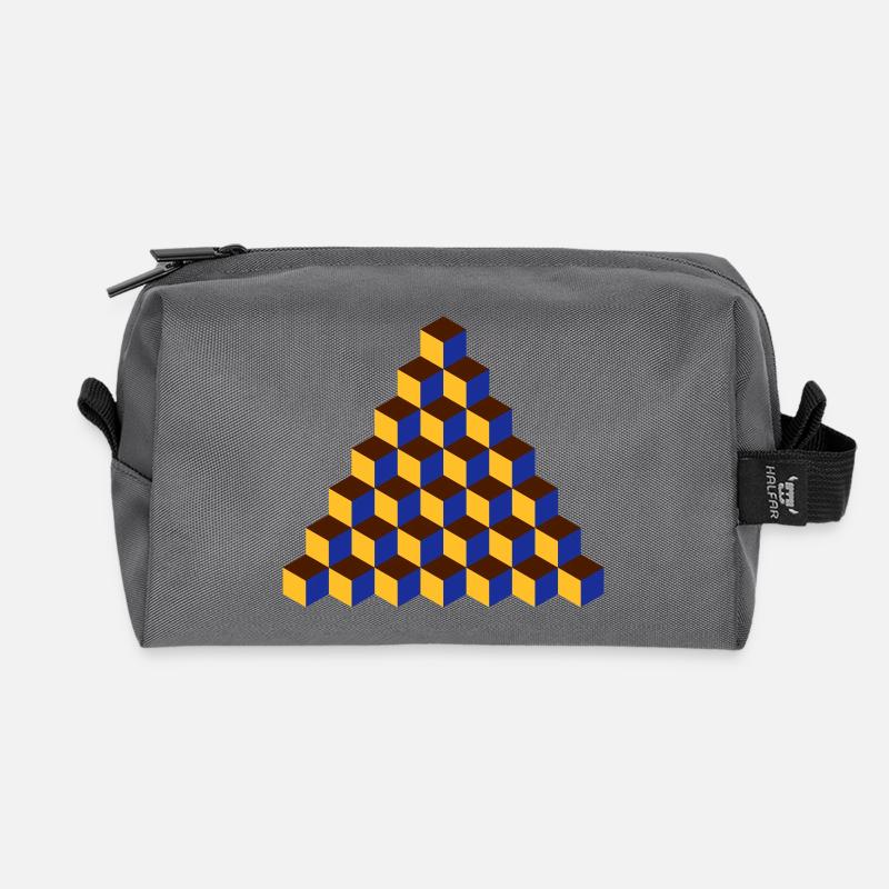 Pattern (7) - Recycled Toiletry Zip Bag - anthracite