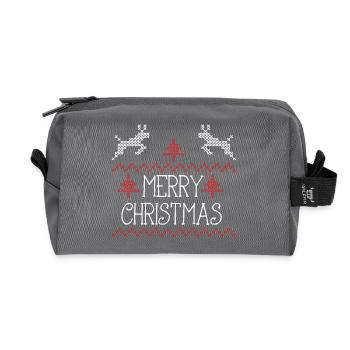 Merry Christmas design II - Recycelte Kulturtasche - Anthrazit - Vorne