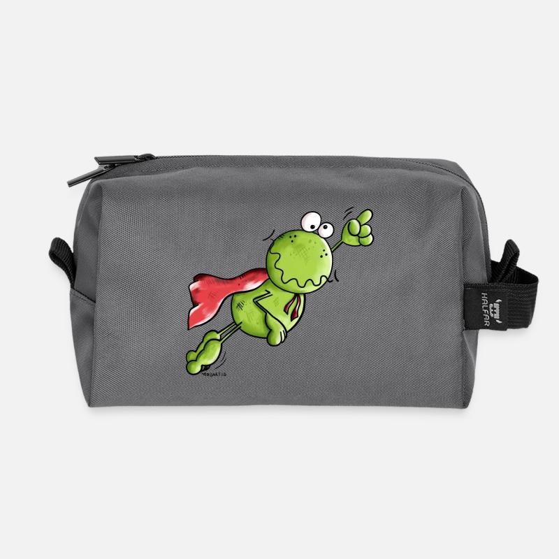 Superfrosch auf Weltreise - Recycelte Kulturtasche - Anthrazit