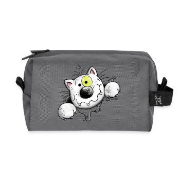 Crazy Cat - Trousse de toilette en tissu recyclé - anthracite - Devant