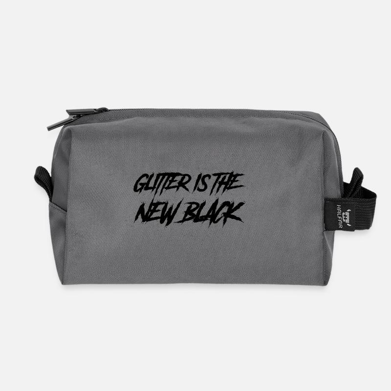 Glitzer ist das neue Schwarz - Recycelte Kulturtasche - Anthrazit