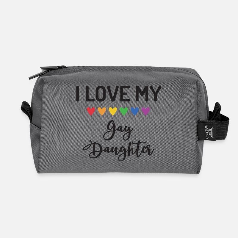 Ich liebe meine schwule Tochter - Recycelte Kulturtasche - Anthrazit