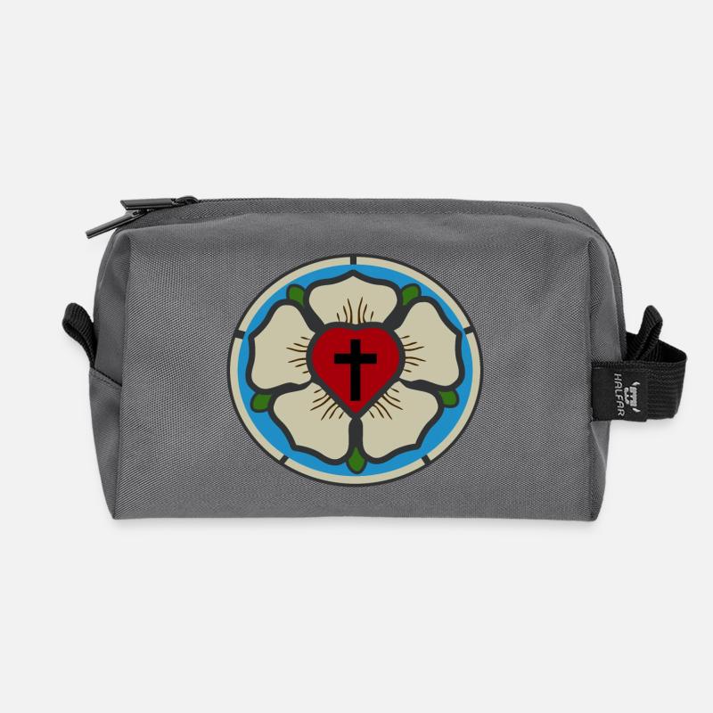 Martin Luther Rose - Recycelte Kulturtasche - Anthrazit