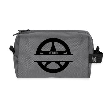 Marshal star in circle monogram - Recycled Toiletry Zip Bag - anthracite - Front