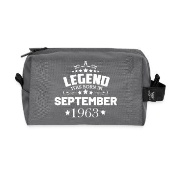 Une légende est née en septembre 1963 - Trousse de toilette en tissu recyclé - anthracite - Devant