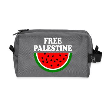 Free palestine - Trousse de toilette en tissu recyclé - anthracite - Devant